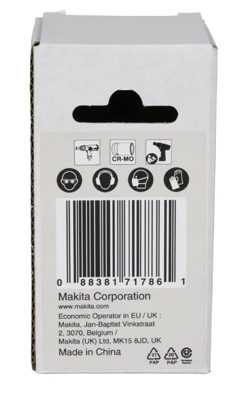 Makita E-22252, Slaghylsa, Svart, 1 huvuden, 3/8", Metrisk, 22 mm