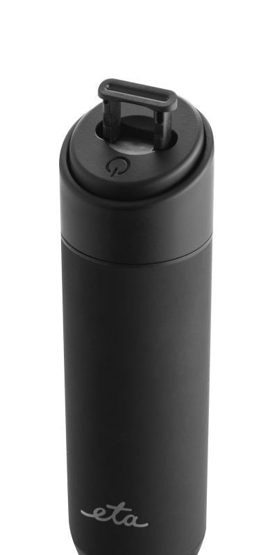 Eta Shakes, Kädessä pidettävä sähköinen maidonvaahdotin, musta, Ruostumaton teräs, Akku, AA, 34 mm