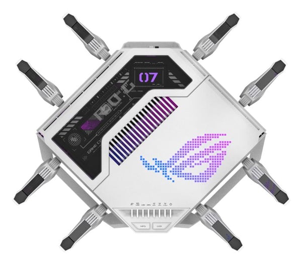 ASUS ROG Rapture GT-BE19000AI-reititin Wi-Fi 7 kolmikaistainen 10GbE valkoinen