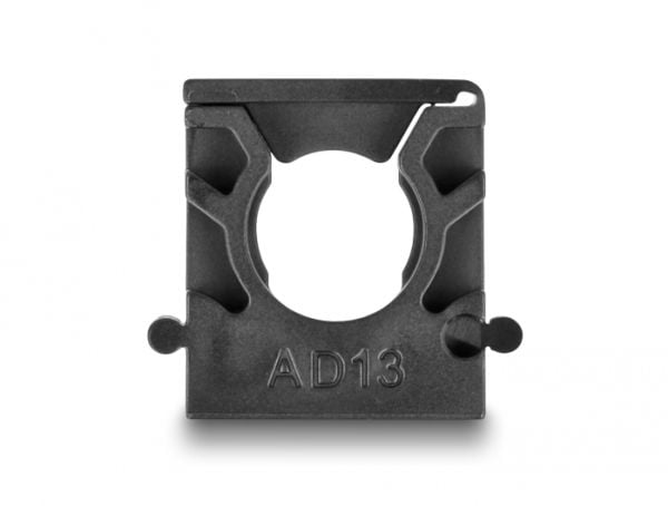 Delock - Kabelholder - with locking clip, 13 mm - svart (en pakke 8)