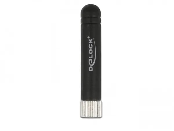 Delock LPWAN Antenna SMA plug 1.6 dBi omnidirectional fixed - Antenne - Smart Home - 1.6 dBi - rundtstrålende - utendørs, innendørs - svart