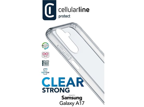 Cellularline CLEARDUOGALA17T, Suojus, Samsung, Galaxy A17, 17 cm (6.7"), Läpinäkyvä
