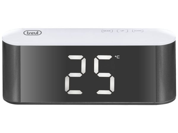 Trevi EC 883 BL, Digital väckarklocka, Rektangel, Svart, Vit, 12/24h, F, °C, LED