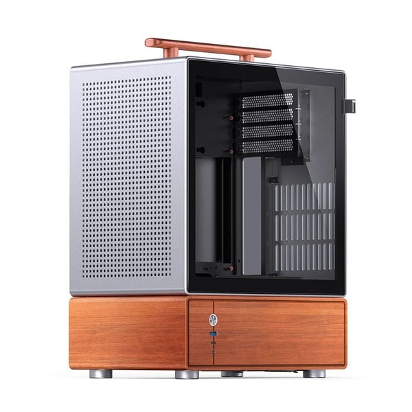 Jonsbo T7 PC-kabinett Mid Tower mATX herdet glass, sølv