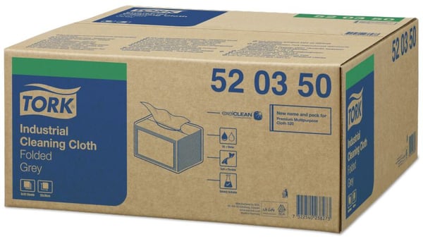 Aftørringsklud Tork Industri w8 grå toppak 8x55ark/kar - (440 ark pr. karton)