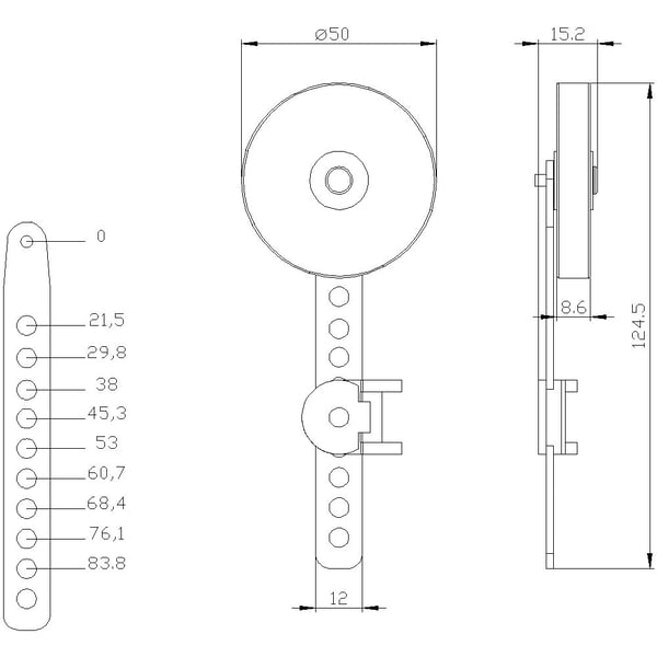 Siemens 3SE50000AA68 3SE5000-0AA68 Keinuvarsi, metallitanko 1 kpl