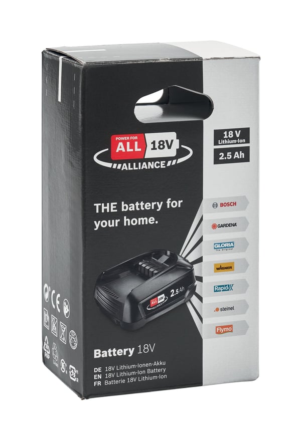 Rapid POWER FOR ALL ALLIANCE Batteri 18V 2.5Ah PBA, Batteri, 2,5 Ah, 18 V, Universal, 5,2 cm, 8,1 cm