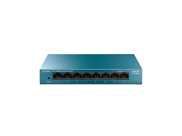 TP-Link LiteWave LS108G - Switch - ikke-styrt - 8 x 10/100/1000 - stasjonær - AC 220 V