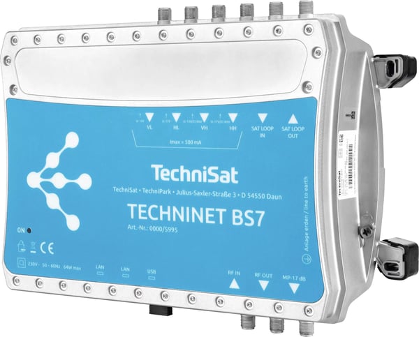 TechniSat Techninet BS7, 950 - 2150 MHz, 75 O, 98 dBµV, 46 - 862 MHz, 45 dB, 16-QAM, 32-QAM, 64-QAM, 128-QAM, 256-QAM