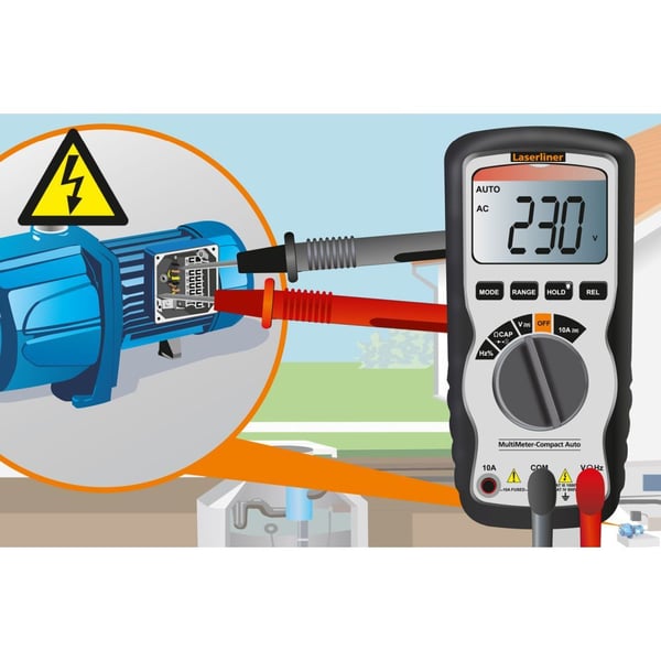 Laserliner MultiMeter-Compact, Digitaalinen yleismittari, Kädessä pidettävä yleismittari, 4 - 600 V, 4 - 600 V, 1,5% + 4, 0,5% + 2