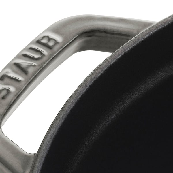 Staub La Cocotte, Stekeform, Rund, Støpejern, Keramisk, Gass, Halogen, Induksjon, Forseglet Plate, Grå, Emalje