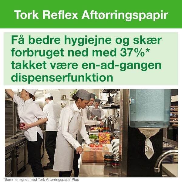Tørkepapir Tork M4 Reflex™ hvitt - (6 ruller per kartong)
