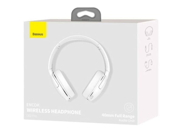 Baseus Encok D02 Pro, Ledning & Trådløs, Musikk, 20 - 20000 Hz, 190 g, Hodesett, Hvit
