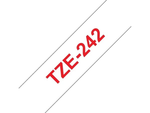 Brother TZe-242 - rød på hvid 18mm x 8m