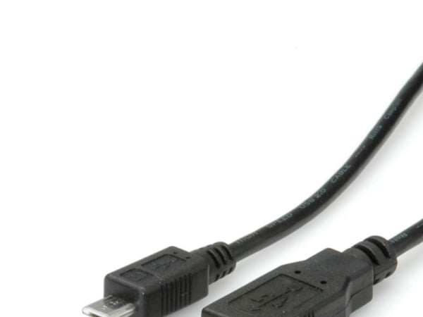 ROLINE 11.02.8752, 1,8 m, USB A, Micro-USB B, USB 2.0, 0,48 Gbit/s, Svart