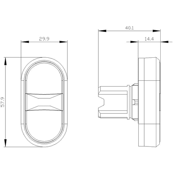 Siemens 3SU1000-3AB66-0AM0 Dubbel tryckknapp (B x H) 29,8 mm x 57,7 mm IP66, IP67, IP69/IP69K 1 st