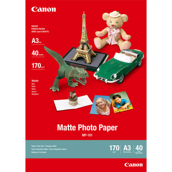 Canon MP-101 - A3 (297 x 420 mm) - 170 g/m² - 40 ark fotopapper - för i6500, 9100, 9950; PIXMA iX7000; S6300, 9000