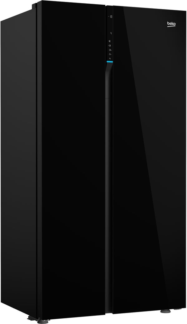 Beko GN163140ZGBN, Frittstående, Amerikansk dør, Svart, Berøringskontroll, LED, På dør