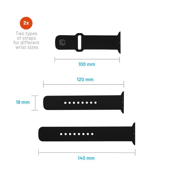 FIXED - Urrem älykellolle - silikone, 42/44/45/46 mm - lajittelu - Apple Watch Hermès Series 9, Series 10, Series 8, Series 9, Ultra, Ultra 2 - App...
