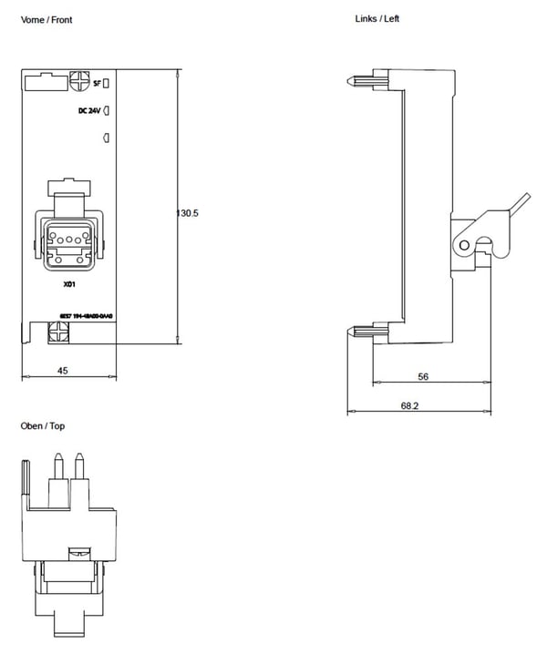Siemens 6ES7194-4BA00-0AA0 6ES71944BA000AA0 PLC-liitäntämoduuli 28,8 V/DC