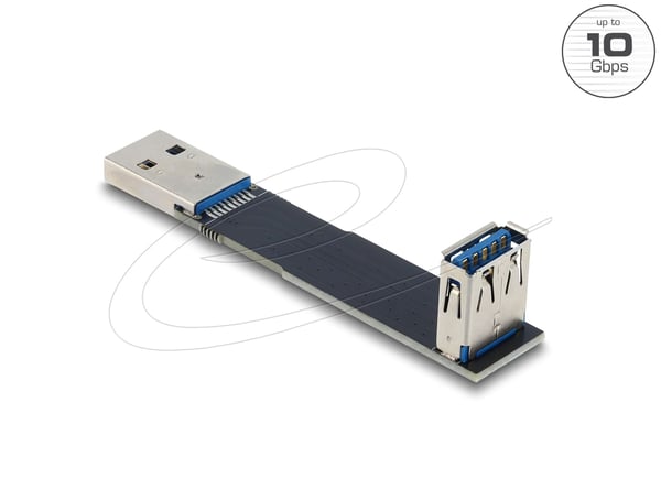 Delock USB 10 Gbps adapter type A hunn til hann vinklet 90° (67423)