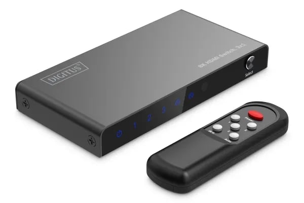 DIGITUS - Video-/audiokytkin - 8K, 3x1 - 4 x HDMI - pöytätietokoneet