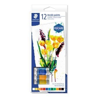 STAEDTLER 8500 - Färguppsättning - 12-piece - akryl - 12 färger - olika klara färger - 12 ml