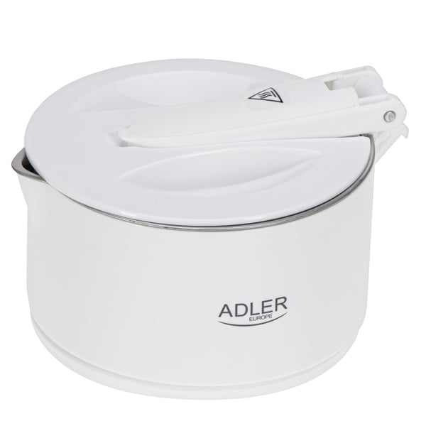 Adler AD 1377W, 0,6 l, 600 W, Vit, Plast, Silikon, Rostfritt stål, Sladdlös, Hålla sig varm funktion
