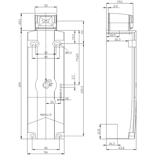 Siemens turva-asentokytkin 3SE5322-2SD22 1 kpl (3SE53222SD22)