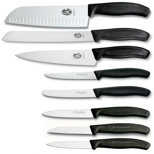 Victorinox Classic 6.7173.8 knivsett med knivblokk, 8 stk., svart