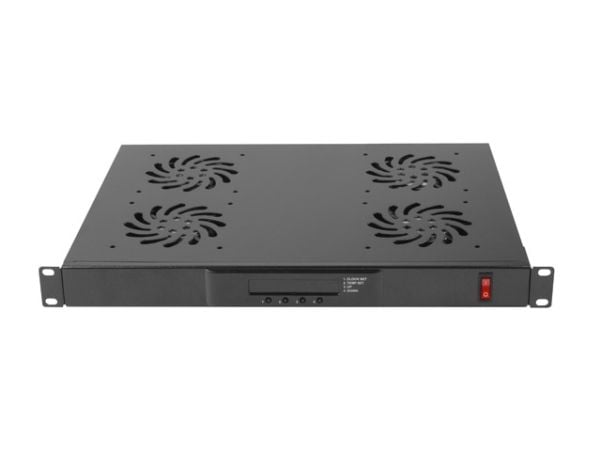 Lanberg - Rackviftepanel - med 4 kjølevifter - 230 V - svart, RAL 9004 - 1U - 19"