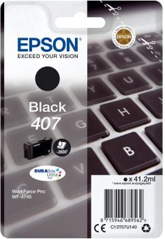 Epson 407 - 41.2 ml - L-storlek - svart - original - bläckpatron - för WorkForce Pro WF-4745, WF-4745DTWF