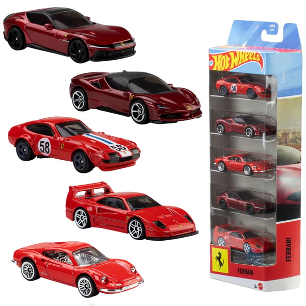 Hot Wheels Basics Ferrari 1:64 5-pakke