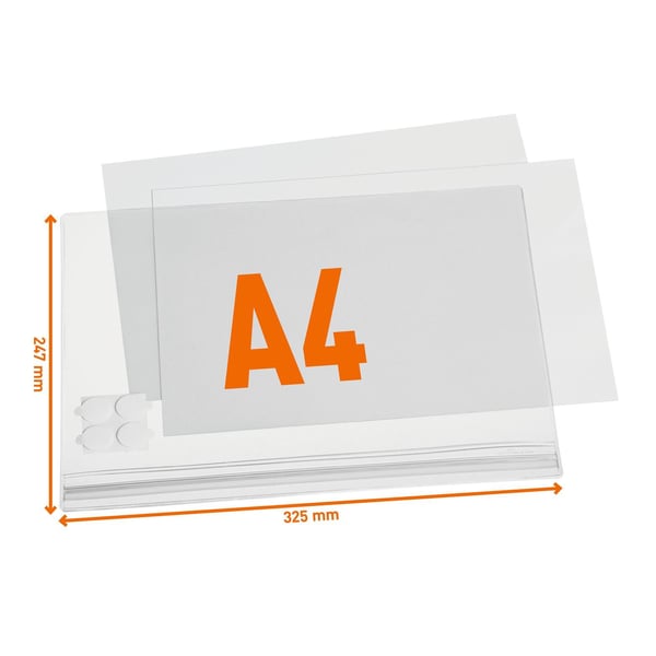 Vanntett informasjonslomme A4 selvklebende - 5 stk./pakning