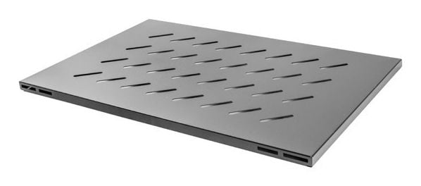 Lanberg - Rack-hylle - fast - svart - 1U - 19"