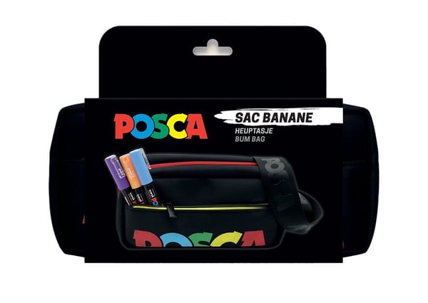 R.E.I.S. midjeväska med rem Uni POSCA svart