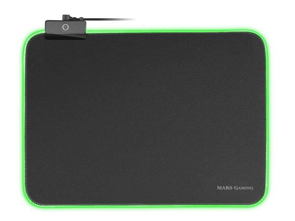 Mars Gaming MMPRGBL, Svart, Monokromatiskt, Nylon, USB-ström, Halksäkert underlag, Spelmusmatta