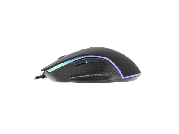 Gamingmus White Shark Gareth Black med RGB-belysning