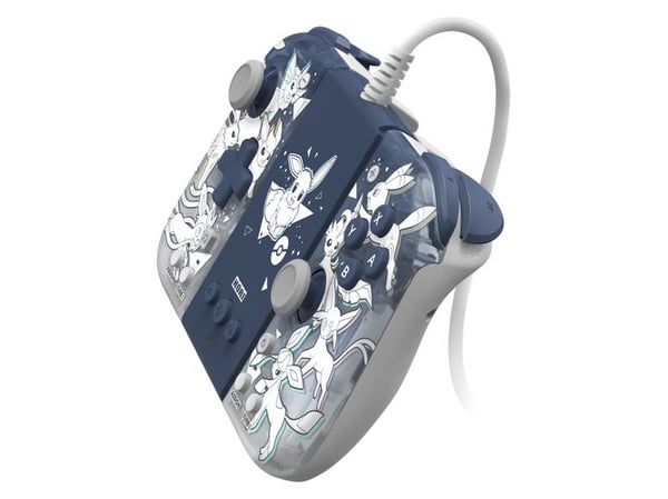 Hori Split Pad Compact Eevee Evolutions, Pad-ohjain, Nintendo Switch, D-pad, Turbopainike, Langallinen, Sininen, Valkoinen, Kaapeli