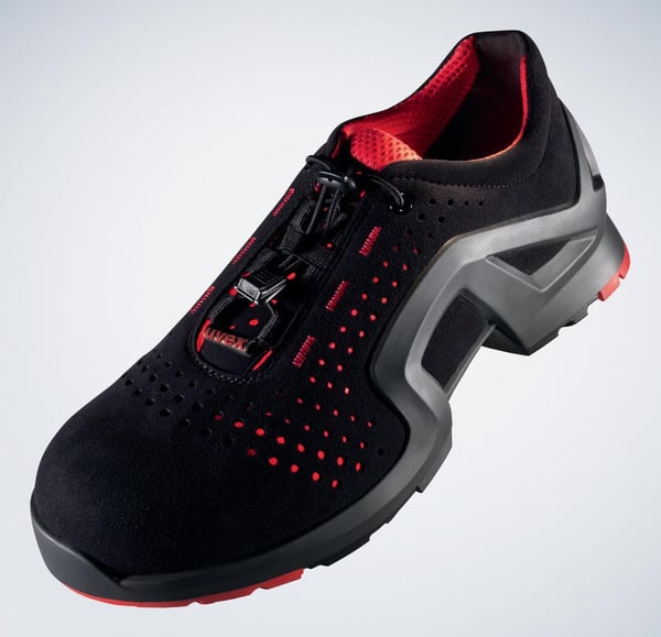 Uvex 8512, Unisex, Vuxen, Säkerhetsskor, Svart, Grå, Röd, FO, S1, Snörning