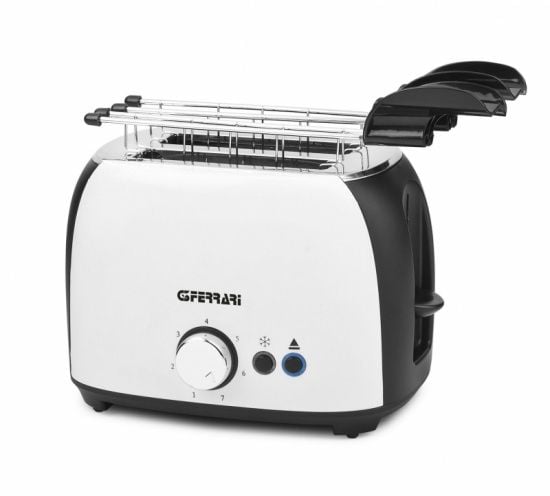 G3 Ferrari Grantoast, 2 skiver, Hvit, Plast, Knapper, Rotasjon, 800 W, 230 V