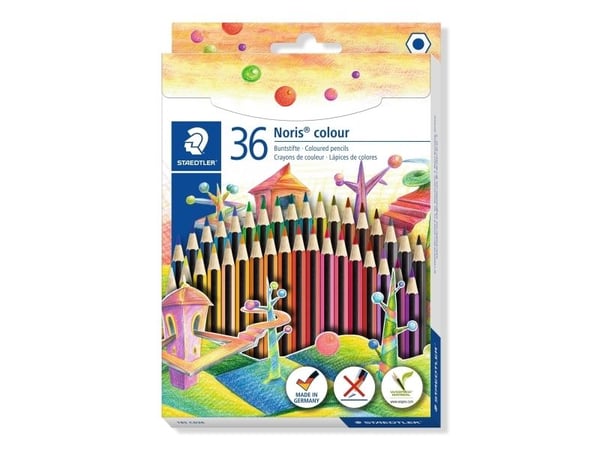 Värikynät, Staedtler Noris Colour 185, valikoituja värejä, 36 kpl:n pakkaus