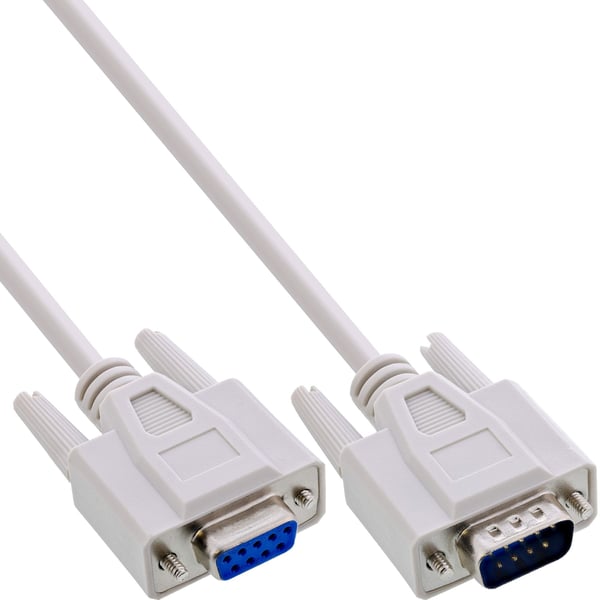 InLine 12210, Beige, 10 m, male 9pin Sub D, female 9pin Sub D, 175 mm, 225 mm