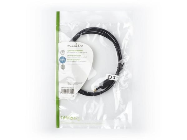 Nedis CAGP25100BK10, TOSLINK, Hankontakt, Monokontakt, Fiberoptik, 1 m, Svart