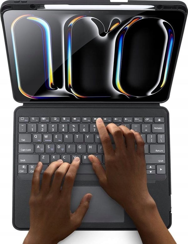 Dux Ducis sammenleggbart etui med trådløst tastatur for iPad Pro 13 (2024) sort (Non-Nordic keyboard layout)
