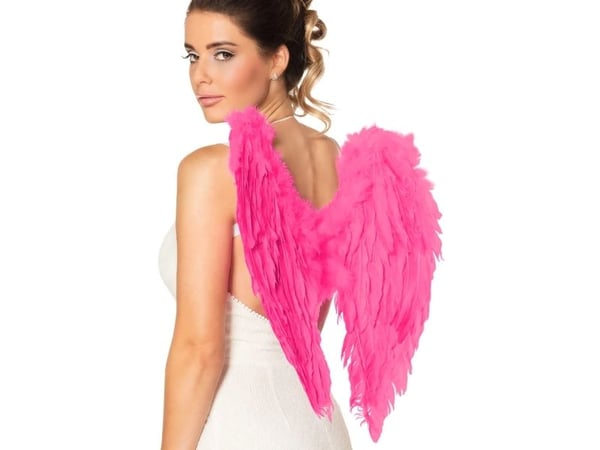 Boland 8712026528230, Fancy dress wings, Adult, Female, Feather, Iron, Paper, Polyester, Pink, 500 mm