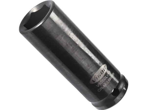 Vigor V5550L-19, Stikkontakt, 1/2", Metrisk, 1 hoder, 19 mm, Gloss