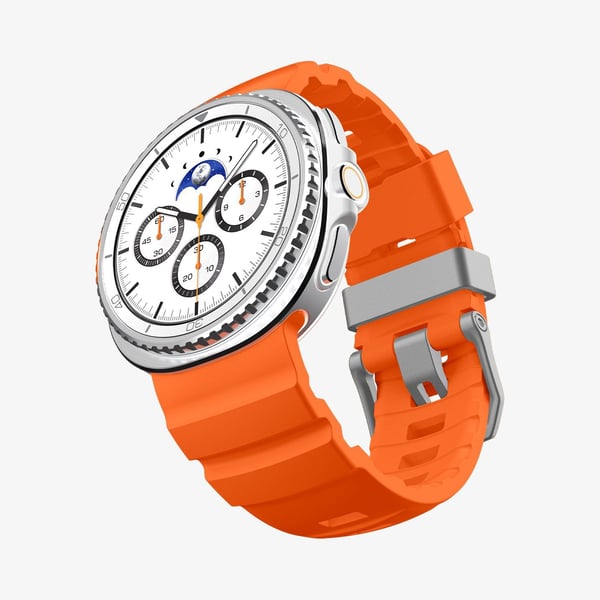 Spigen WBS2, Yhtye, Älykello, Oranssi, Samsung, Watch 8 (40mm), Watch 8 (44mm), Watch 8 Classic (46mm), Silikoni