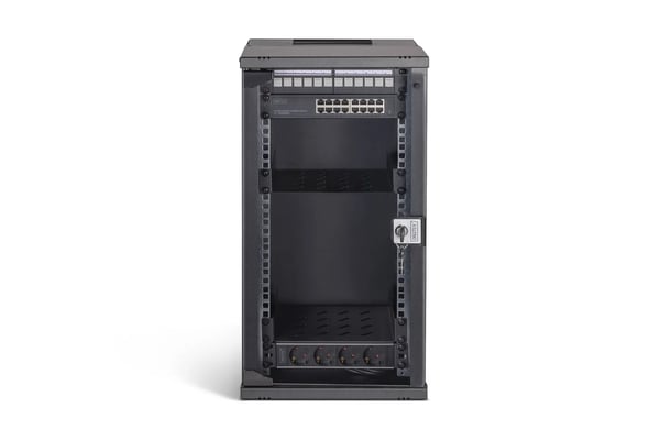 Digitus DN-49105-SET, Seinään asennettava laitekehikko, 12U, 60 kg, Näppäinlukko, Kotelon kiskot, Tehostunut kaapelinhallinta