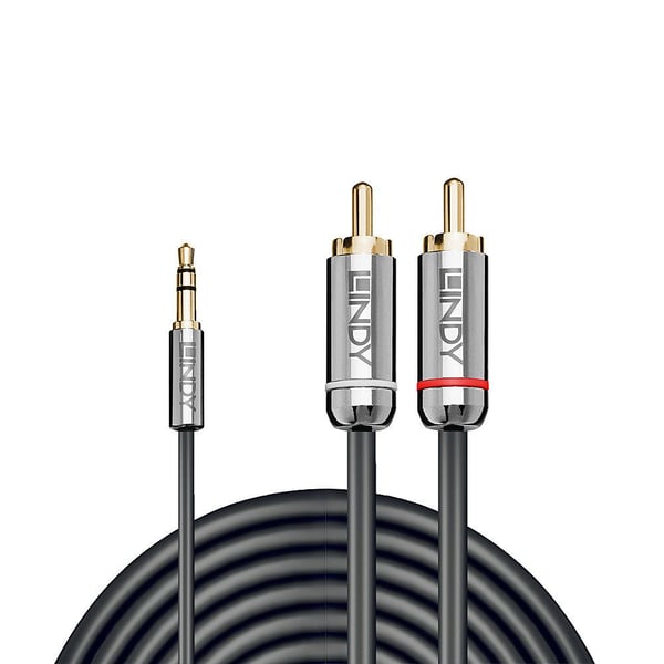 Lindy 35333, 3.5mm, Hankjønn, 2 x RCA, Hankjønn, 1 m, Antrasitt